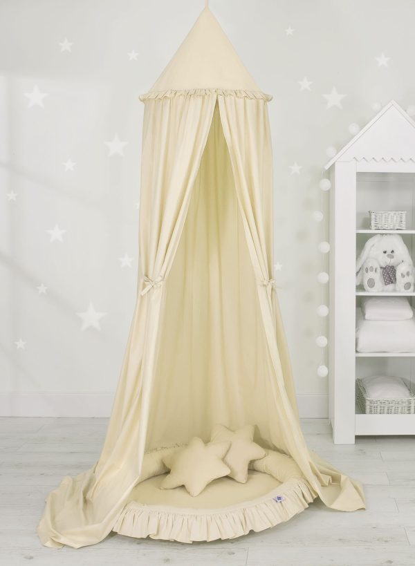 Set: Hanging canopy + Nest with flounce + pillows - cream - Image 2