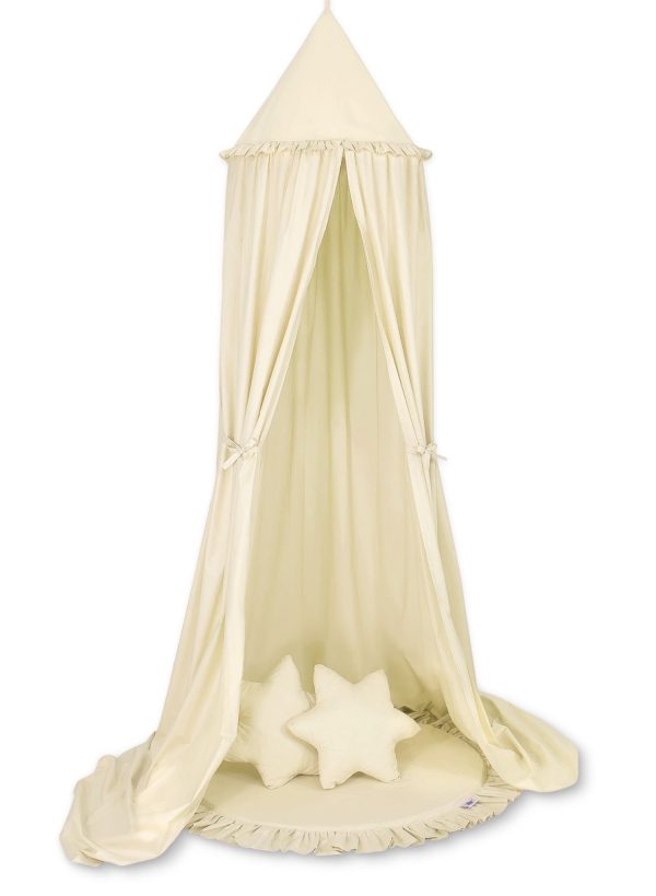 Set: Hanging canopy + Floor play mat + pillows -cream