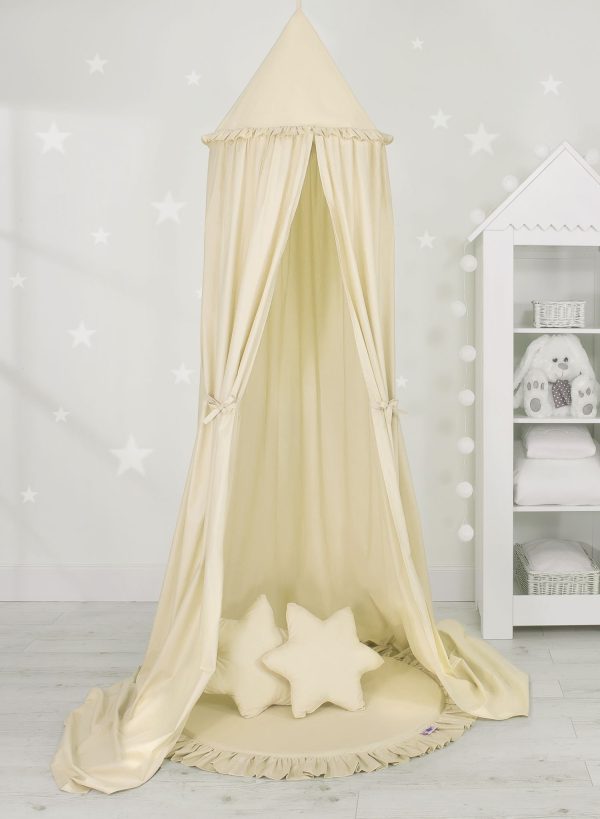 Set: Hanging canopy + Floor play mat + pillows -cream - Image 3
