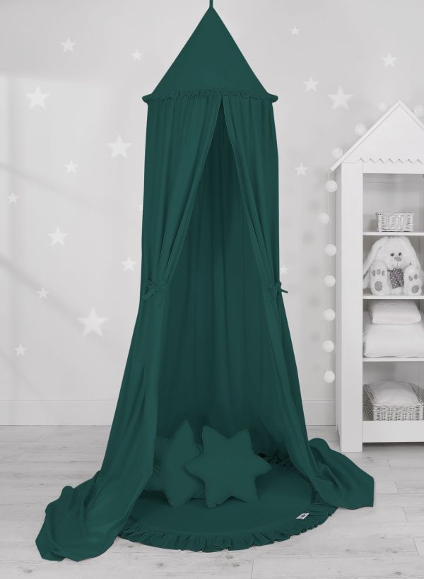 Hanging baldachin for children's room cotton  - bottle green - Image 2