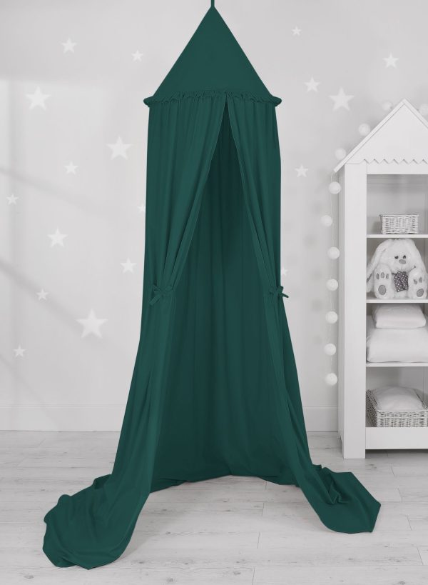 Hanging baldachin for children's room cotton  - bottle green - Image 3