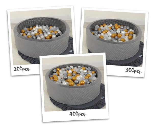 Ball-pit minky H-30 cm with balls 200pcs- dark gray - Image 8