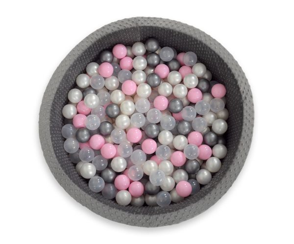Ball-pit minky H-30 cm with balls 200pcs- dark gray - Image 6