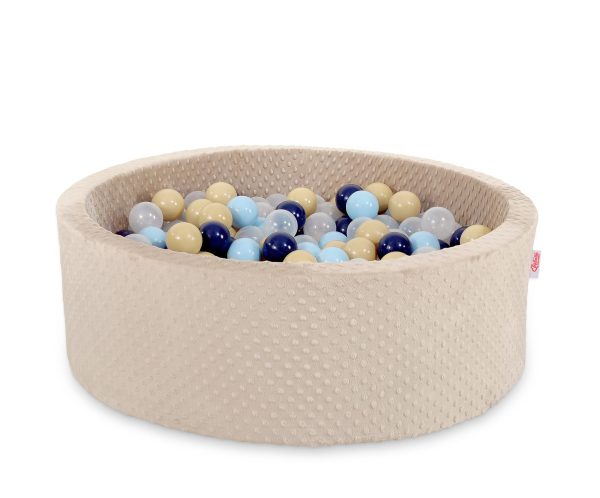 Ball-pit minky H-30 cm with balls 200pcs- beige