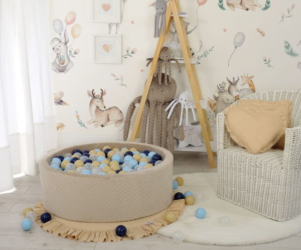 Ball-pit minky H-30 cm with balls 300pcs - beige - Image 5