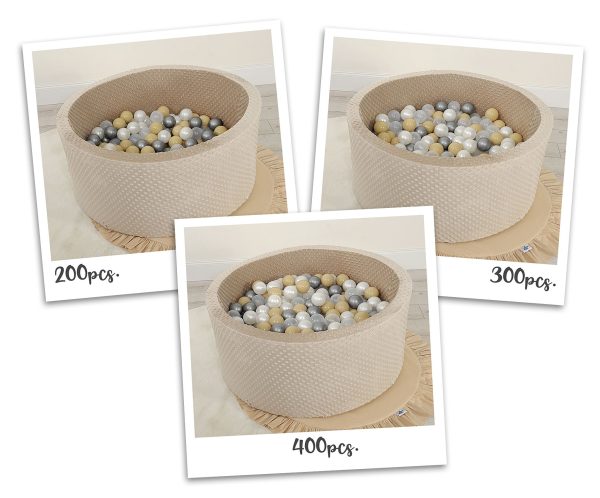 Ball-pit minky H-40 cm with balls 200pcs- beige - Image 4