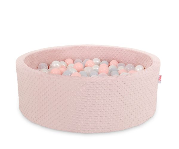 Ball-pit minky H-30 cm with balls 200pcs- blush