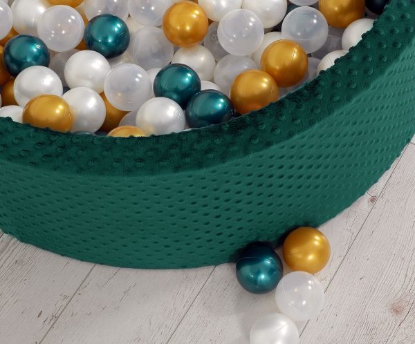 Ball-pit minky H-30 cm with balls 200pcs- bottle green - Image 3