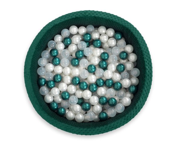 Ball-pit minky H-30 cm with balls 300pcs - bottle green - Image 4