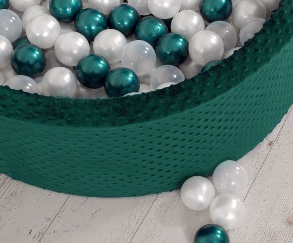 Ball-pit minky H-30 cm with balls 300pcs - bottle green - Image 5