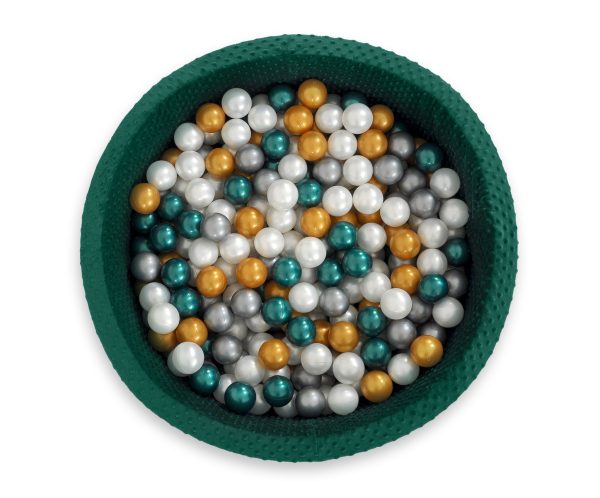 Ball-pit minky H-30 cm with balls 300pcs - bottle green - Image 8