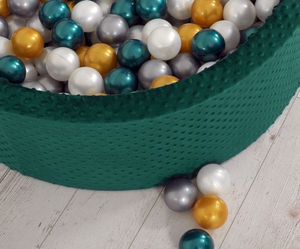 Ball-pit minky H-30 cm with balls 300pcs - bottle green - Image 9