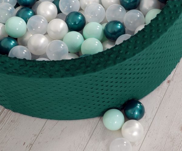 Ball-pit minky H-30 cm with balls 200pcs- bottle green - Image 8