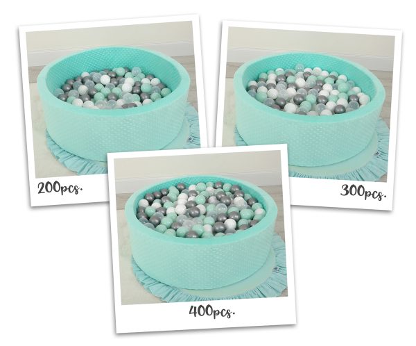 Ball-pit minky H-30 cm with balls 300pcs - mint - Image 10
