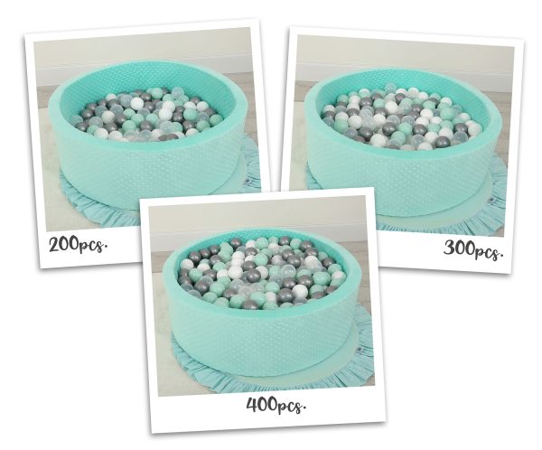 Ball-pit minky H-30 cm with balls 200pcs- mint - Image 8