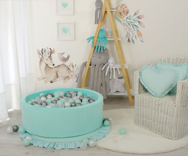 Ball-pit minky H-30 cm with balls 200pcs- mint - Image 2