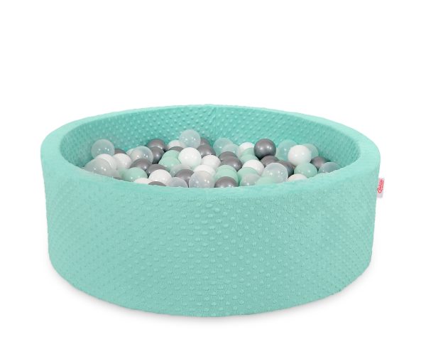 Ball-pit minky H-30 cm with balls 300pcs - mint