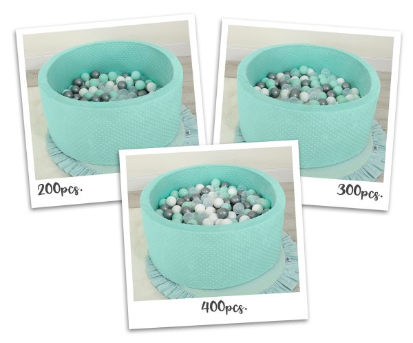 Ball-pit minky H-40 cm with balls 200pcs- mint - Image 2