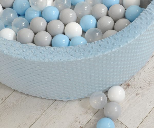 Ball-pit minky H-30 cm with balls 300pcs - misty blue - Image 3