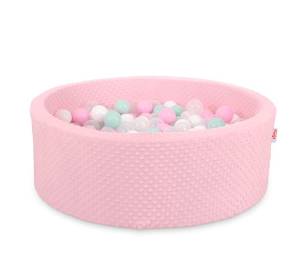 Ball-pit minky H-30 cm with balls 300pcs - pink