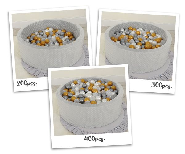 Ball-pit minky H-30 cm with balls 200pcs- gray - Image 10