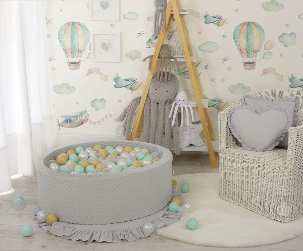 Ball-pit minky H-30 cm with balls 300pcs - grey - Image 2