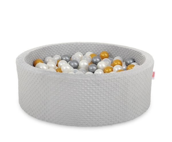 Ball-pit minky H-30 cm with balls 300pcs - grey
