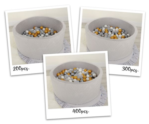 Ball-pit minky H-40 cm with balls 200pcs- gray - Image 4