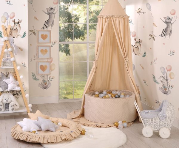 Ball-pit minky H-40 cm with balls 200pcs- beige - Image 2