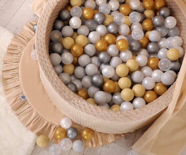 Ball-pit minky H-40 cm with balls 200pcs- beige - Image 3