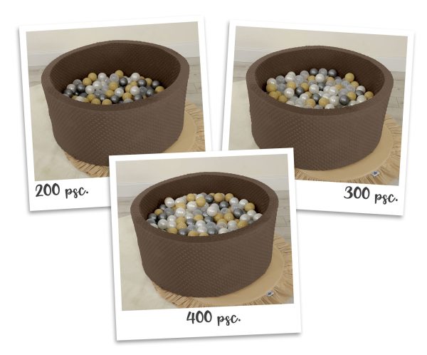 Ball-pit minky H-40 cm with balls 200pcs - chocolate - Image 2