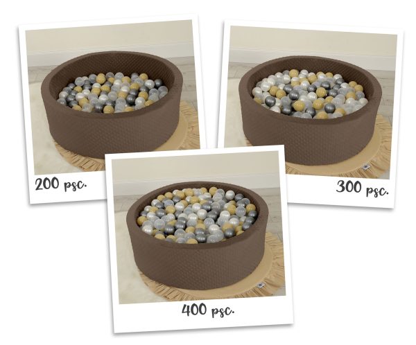 Ball-pit minky H-30 cm with balls 300pcs - chocolate - Image 2