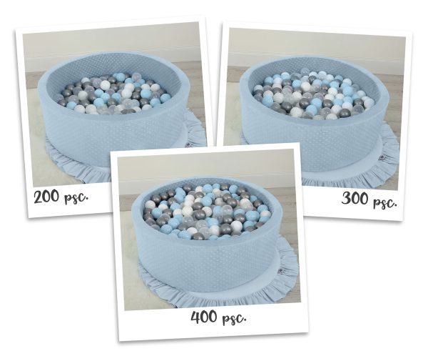 Ball-pit minky H-30 cm with balls 200pcs- misty blue - Image 2