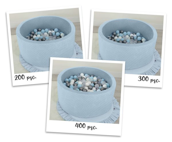 Ball-pit minky H-40 cm with balls 200pcs- misty blue - Image 2