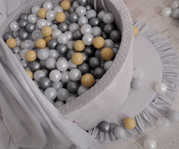 Ball-pit minky H-40 cm with balls 200pcs- gray - Image 3