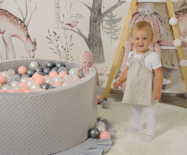 Ball-pit minky H-40 cm with balls 200pcs- misty blue - Image 8