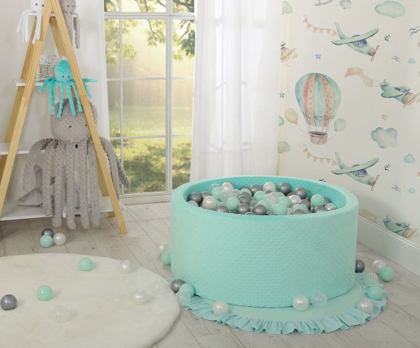 Ball-pit minky H-40 cm with balls 200pcs- mint - Image 5