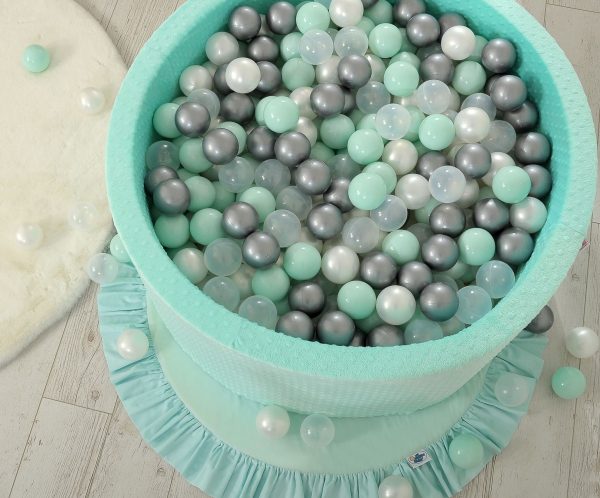 Ball-pit minky H-40 cm with balls 200pcs- mint - Image 6