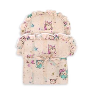 Baby doll swaddling blanket - owls cream