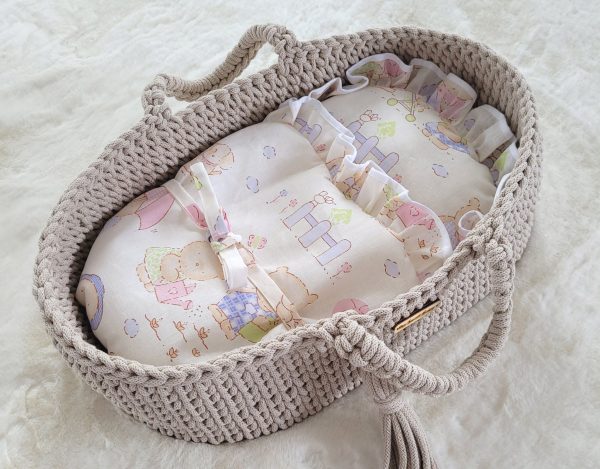 Baby doll swaddling blanket - teddy bear family - Image 4
