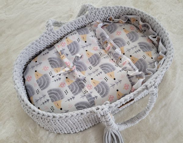 Baby doll swaddling blanket - hedgehogs grey - Image 2