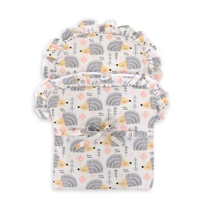 Baby doll swaddling blanket - hedgehogs grey
