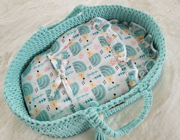 Baby doll swaddling blanket - hedgehogs mint - Image 2