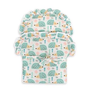 Baby doll swaddling blanket - hedgehogs mint