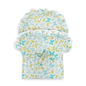 Baby doll swaddling blanket - butterflies mint