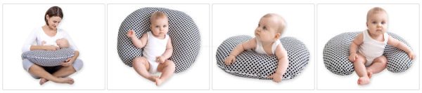 Breastfeeding Pillow Nursing Croissant Pillow, removable, Hands-Free Feeding- Sheeps rosa-beige - Image 5