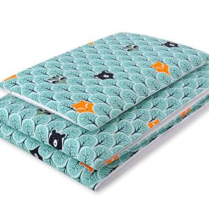 Baby cotton bedding set 2-pcs 120x90 cm- mint forest