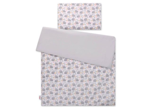 Baby cotton bedding set 2-pcs 120x90 cm- hedgehogs grey - Image 3