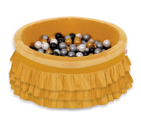 Ball-pit with frills with balls 200pcs - honey yellow - Image 4