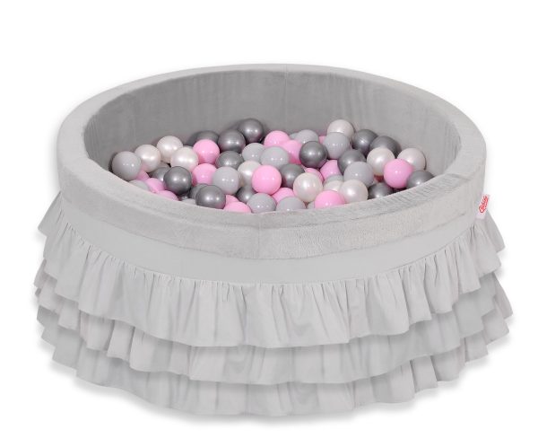 Ball-pit with frills with balls 200pcs - gray - Image 2